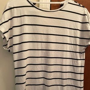 size small blouse with stripe and cheetah print